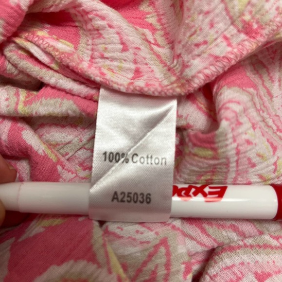 Appleseed's Paisley 100% Cotton 3/4 Sleeve Top Size 1X, Pink - Picture 4 of 7